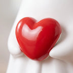 Halloween Ghost Figurine with Red Heart Resin Decoration
