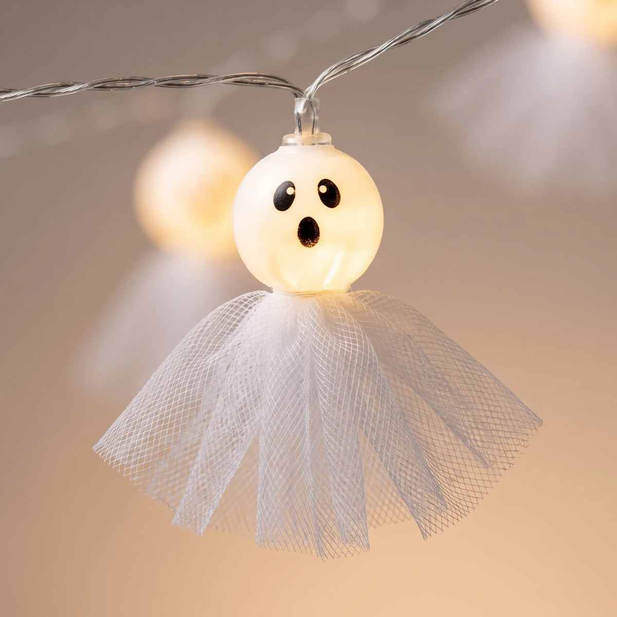 Halloween Ghost String Lights Battery Operated Warm White