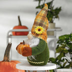 Halloween Gnome Decoration with Plaid Hat and Pumpkin 34cm