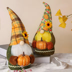 Halloween Gnome Decoration with Plaid Hat and Pumpkin 34cm