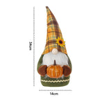 Halloween Gnome Decoration with Plaid Hat and Pumpkin 34cm