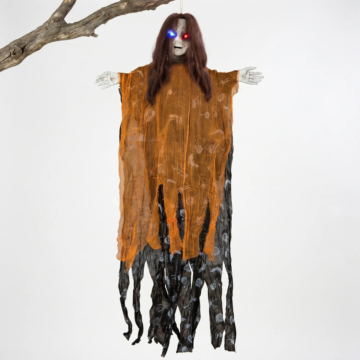 Halloween Hanging Ghost Scary Outdoor Decor with Light Up Eyes
