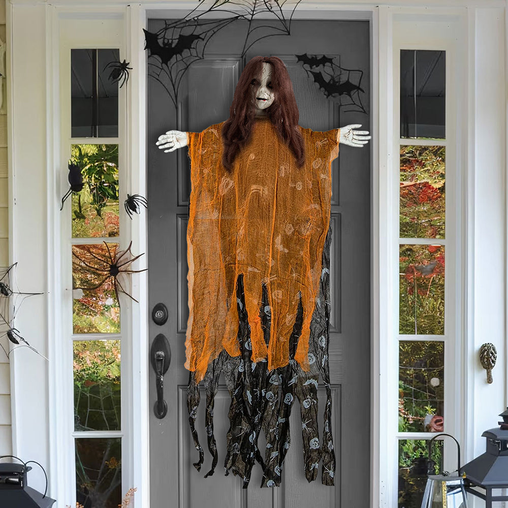 Halloween Hanging Ghost Scary Outdoor Decor with Light Up Eyes