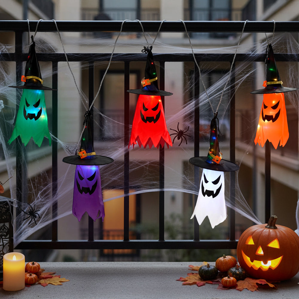 Halloween Hanging Ghost Witch Light Up Outdoor Decor 40cm