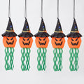 Halloween Hanging Pumpkin Witch Decoration Set of 5 with LED Lights