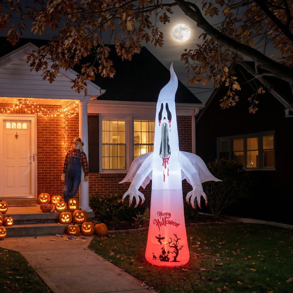 Halloween Inflatable Ghost Giant Light Up Garden Decor 10ft