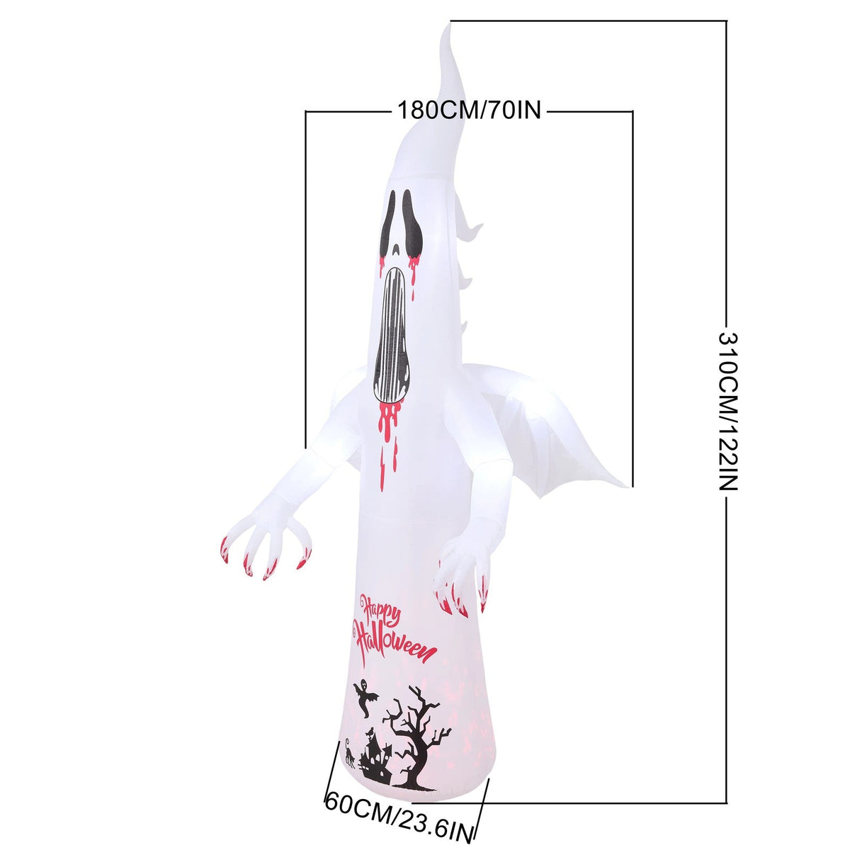 Halloween Inflatable Ghost Giant Light Up Garden Decor 10ft
