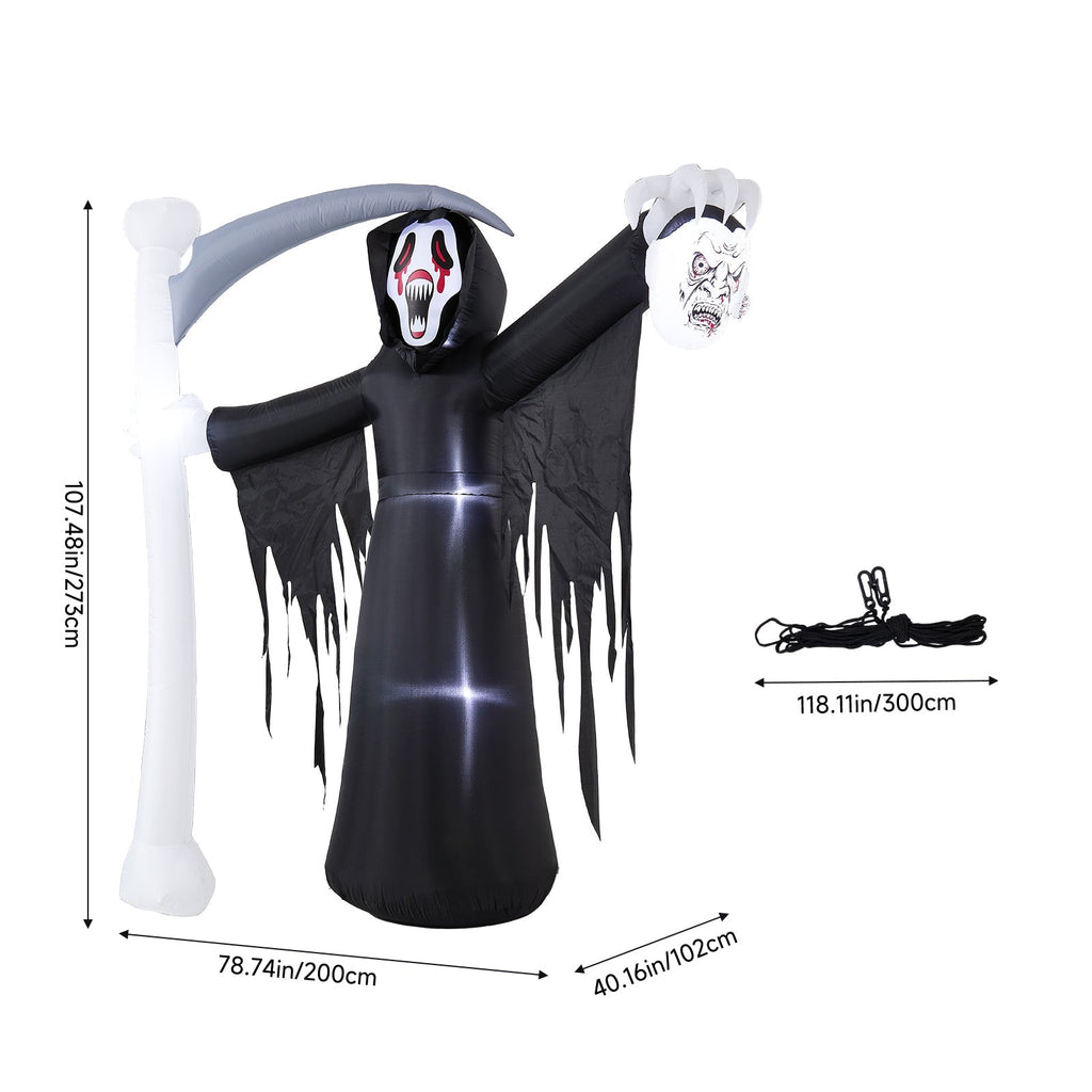 Halloween Inflatable Grim Reaper Scary Outdoor Garden Decor 273cm