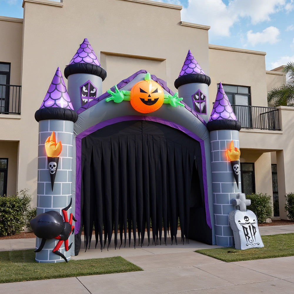Halloween Inflatable Haunted House Walk Through Garden Decor 350cm