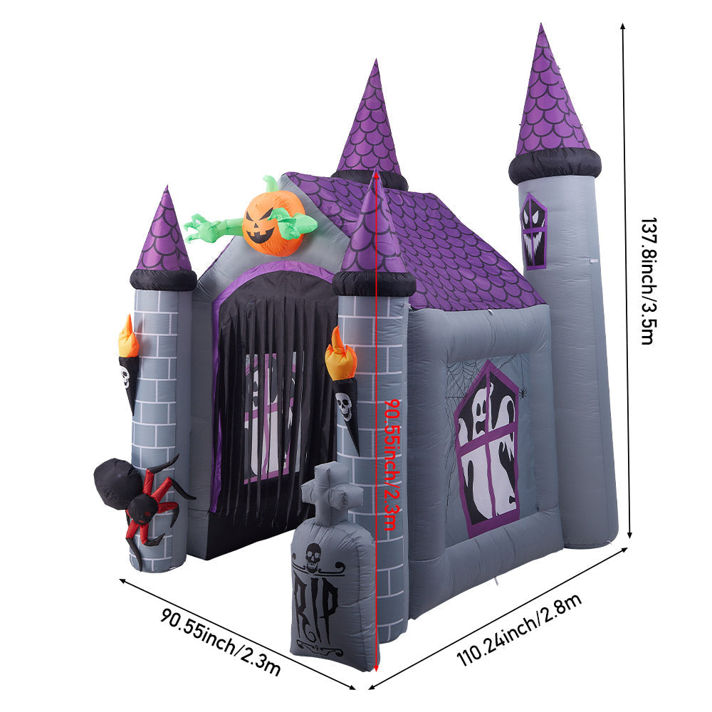 Halloween Inflatable Haunted House Walk Through Garden Decor 350cm