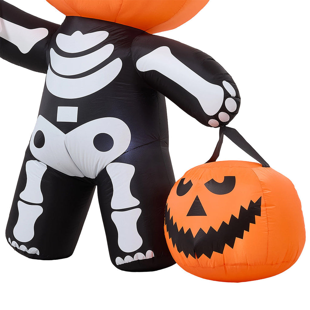 Halloween Inflatable Pumpkin Skeleton Outdoor Garden Decor LED 240cm