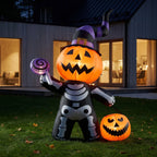 Halloween Inflatable Pumpkin Skeleton Outdoor Garden Decor LED 240cm