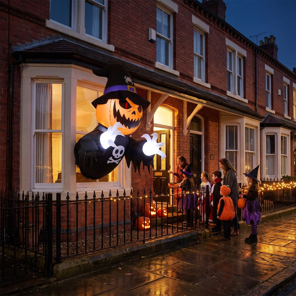 Halloween Inflatable Pumpkin Witch Outdoor Decor LED 150cm