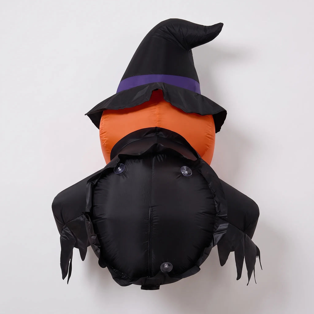 Halloween Inflatable Pumpkin Witch Window Decor with LED Lights