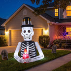 Halloween Inflatable Skeleton Light Up Outdoor Garden Decor 190cm