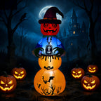 Halloween Inflatable Stacked Pumpkin Witch Outdoor Garden Decor