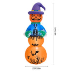 Halloween Inflatable Stacked Pumpkin Witch Outdoor Garden Decor