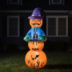 Halloween Inflatable Stacked Pumpkin Witch Outdoor Garden Decor