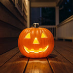 Halloween Pumpkin Jack O Lantern LED Light Up Decor 18cm