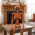 Halloween Skeleton Pumpkin Poseable Jack O Lantern Figure 38cm