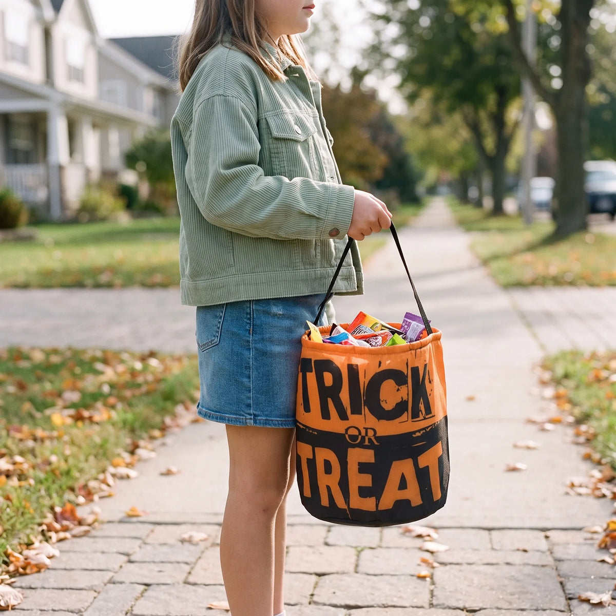 Halloween Trick or Treat Bucket Large Sweet Bag for Kids 30cm