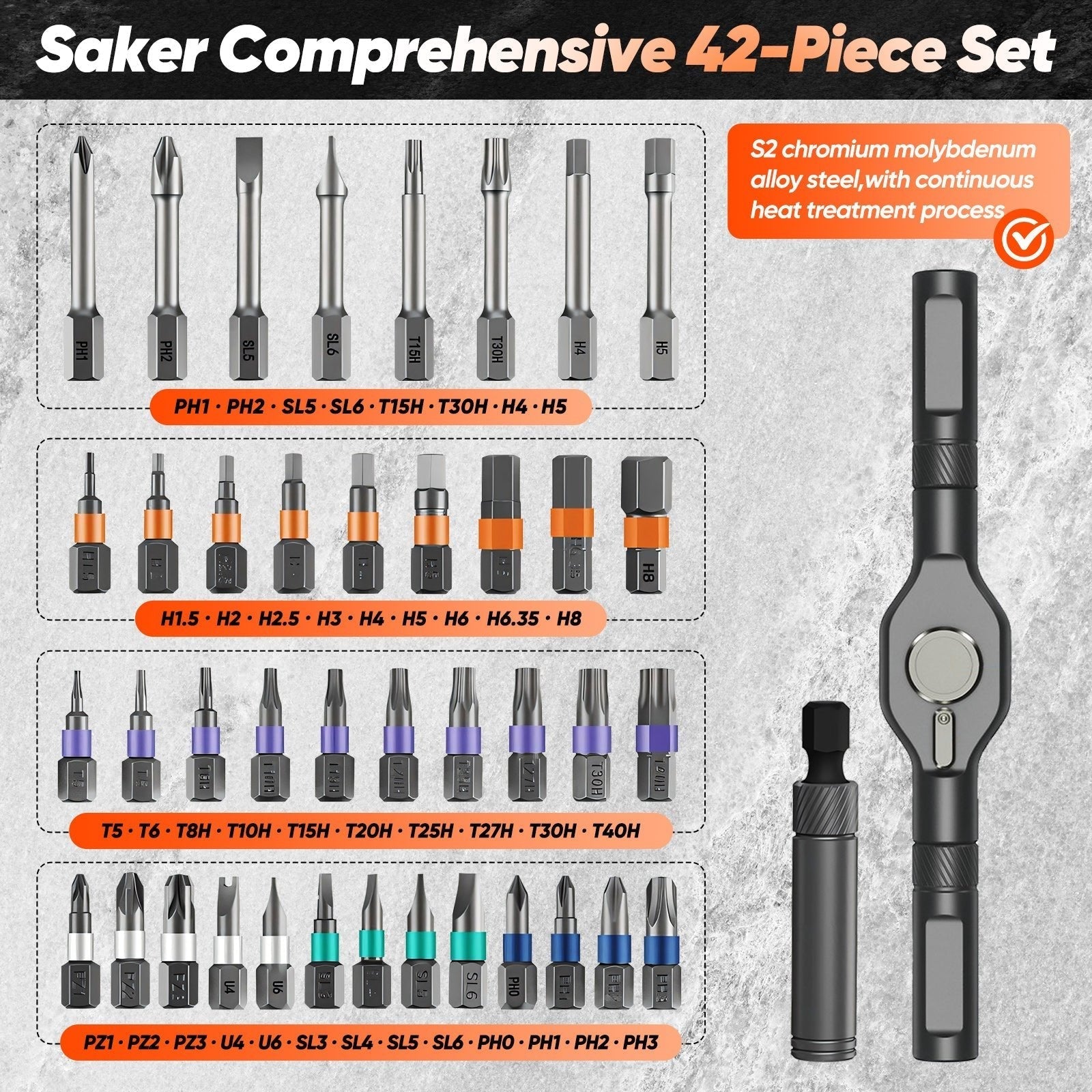 24 in 1 Magnetic Screwdriver Set - Chromium-Molybdenum Alloy Steel, view 15