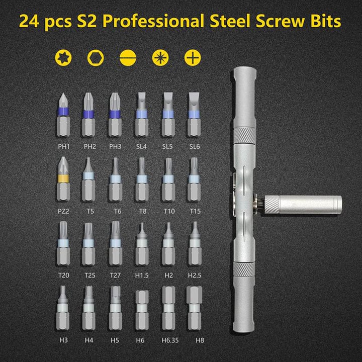 24 in 1 Magnetic Screwdriver Set - Chromium-Molybdenum Alloy Steel, view 4