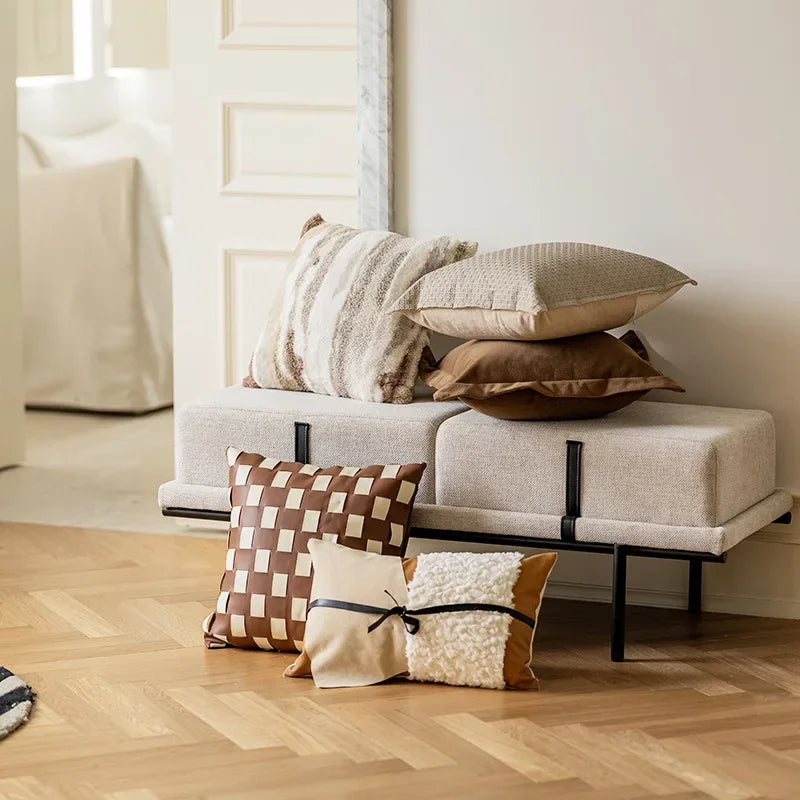 Hand-Woven Leather Cushion Cover Collection By Signor-Welvere