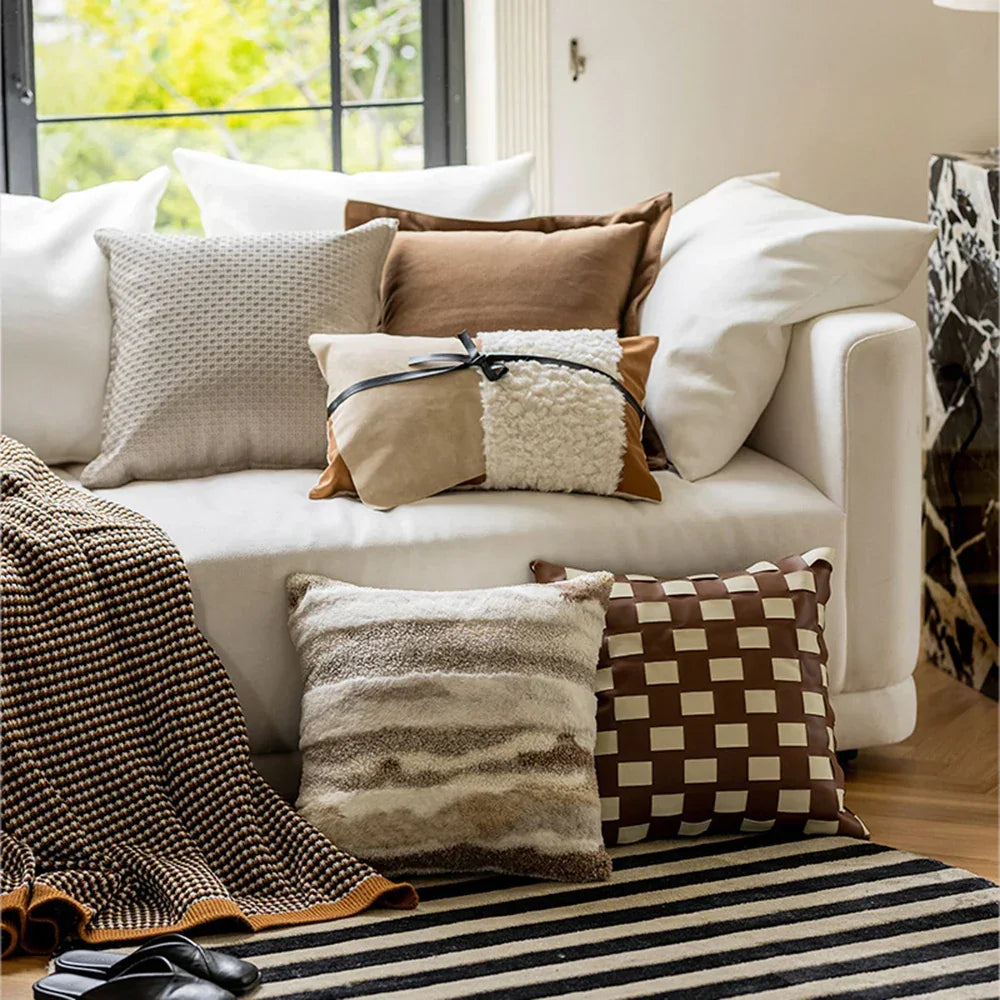 Hand-Woven Leather Cushion Cover Collection By Signor-Welvere