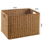 Handcrafted Rectangular Wicker Storage Bin with Cut-Out Handles