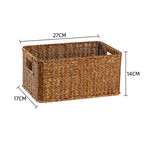Handcrafted Rectangular Wicker Storage Bin with Cut-Out Handles