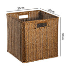 Handcrafted Rectangular Wicker Storage Bin with Cut-Out Handles