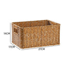 Handcrafted Rectangular Wicker Storage Bin with Cut-Out Handles