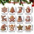Handcrafted Wooden Christmas Ornaments, Set of 12