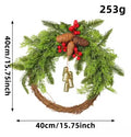 Handmade Bohemian Winter Wreath with Bells, Pinecones & Berries, 43 cm