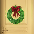 Handmade Christmas Wreath with 140 LEDs, 19.7-Inch Gold and Green