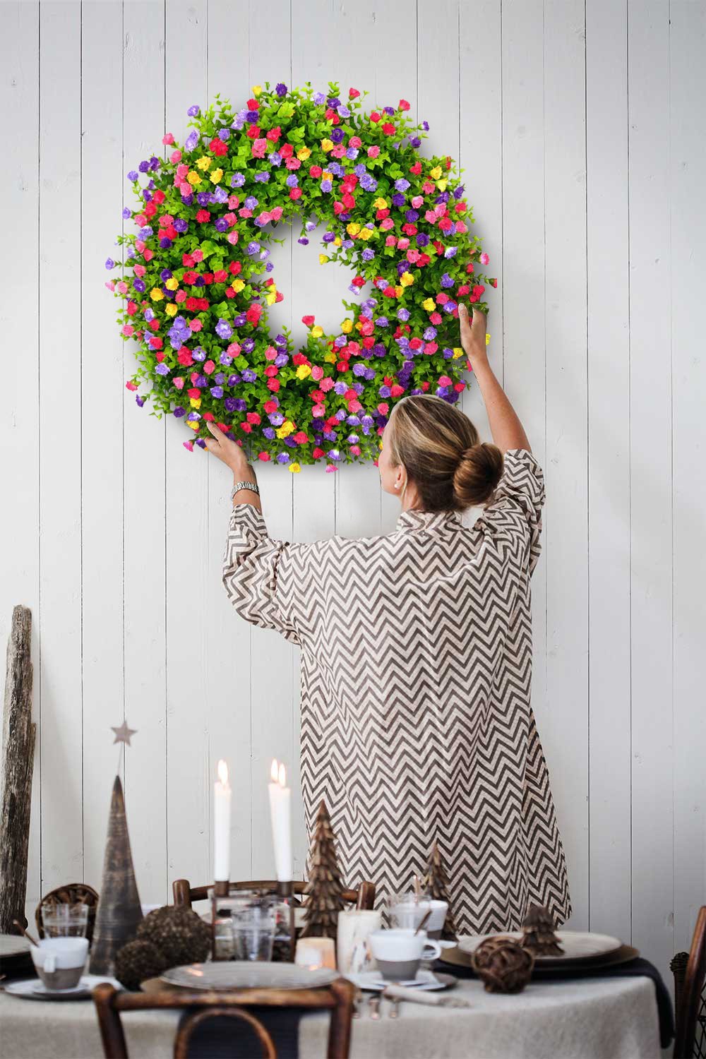 Handmade Floral Grapevine Wreath with Silk Buttercups