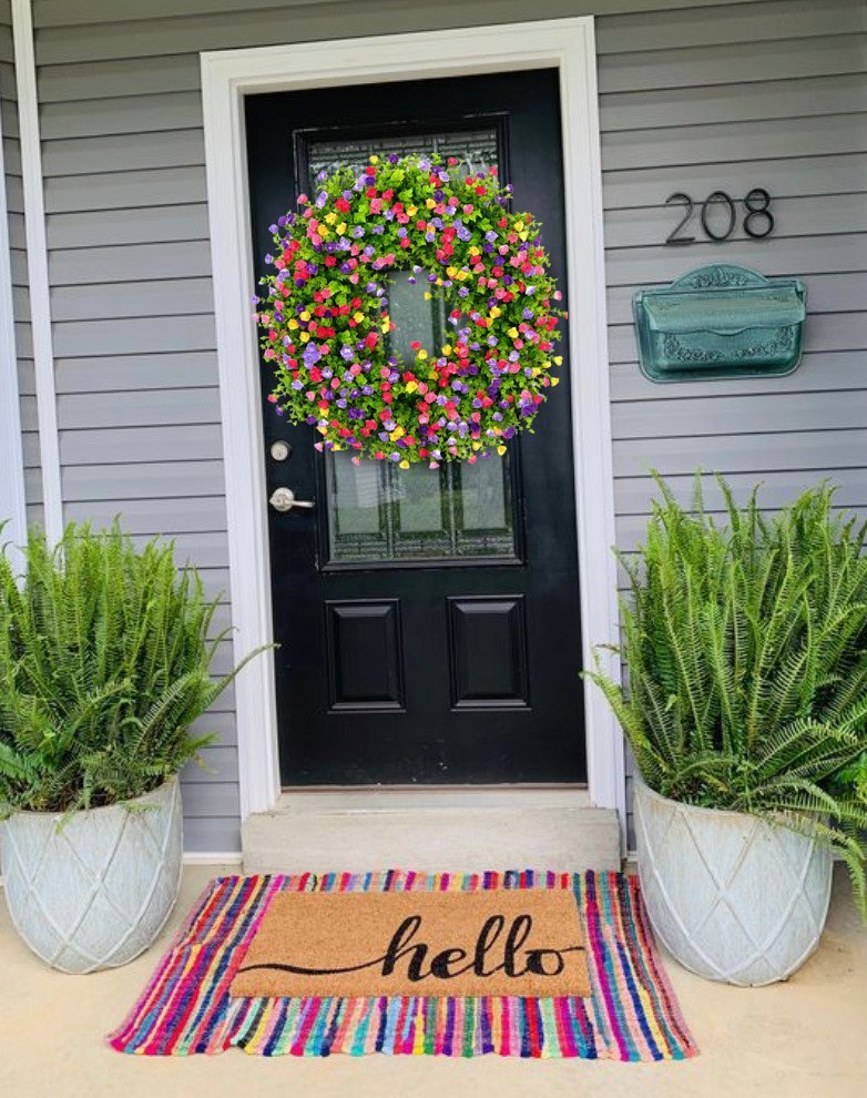 Handmade Floral Grapevine Wreath with Silk Buttercups