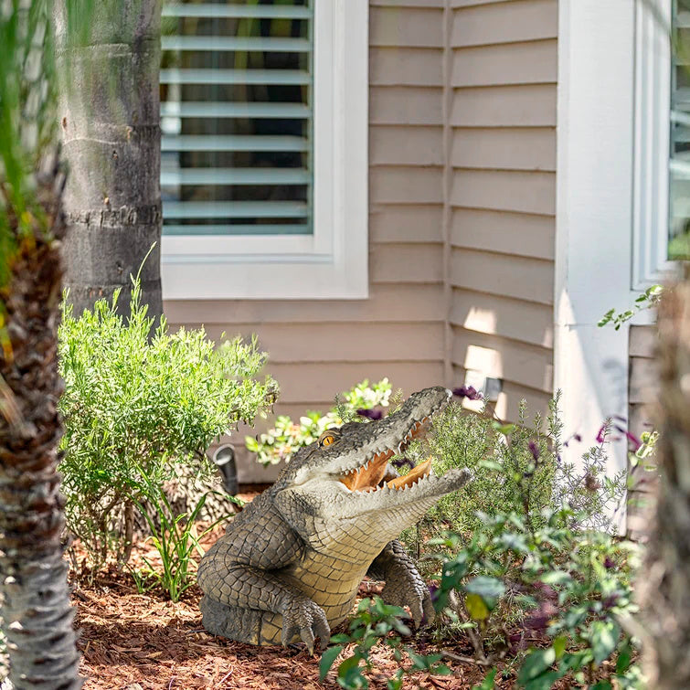 Handmade Resin Alligator Garden Statue, 19 cm
