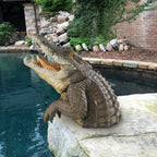 Handmade Resin Alligator Garden Statue, 19 cm