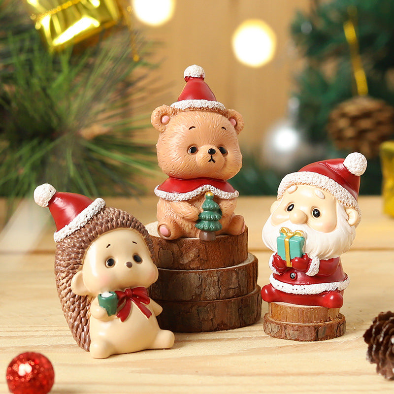 Handmade Resin Animal and Santa Christmas Ornaments