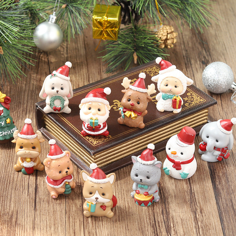 Handmade Resin Animal and Santa Christmas Ornaments