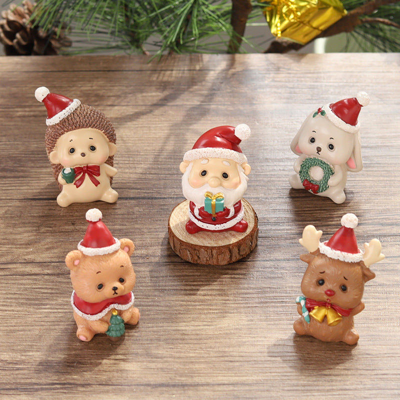 Handmade Resin Animal and Santa Christmas Ornaments