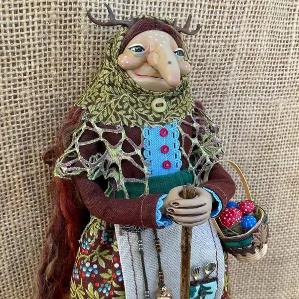 Handmade Resin Kitchen Witch Decoration, 12 x 5 x 18 cm