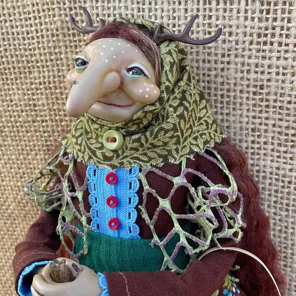 Handmade Resin Kitchen Witch Decoration, 12 x 5 x 18 cm