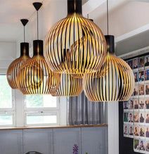 Handmade Wooden Pendant Lamp for Home - Solid Wood, E27 Bulb Compatible, view 7