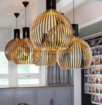 Handmade Wooden Pendant Lamp for Home - Solid Wood, E27 Bulb Compatible, view 7