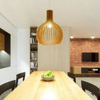 Handmade Wooden Pendant Lamp for Home - Solid Wood, E27 Bulb Compatible