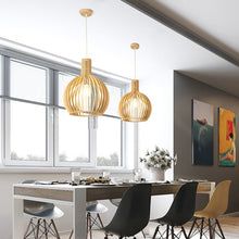 Handmade Wooden Pendant Lamp for Home - Solid Wood, E27 Bulb Compatible, view 2