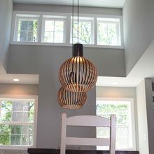Handmade Wooden Pendant Lamp for Home - Solid Wood, E27 Bulb Compatible, view 6